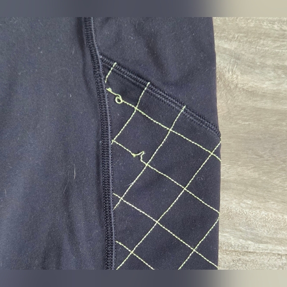 Lululemon Athletica Black and Gray Leggings with Yellow Grid - Picture 3 of 9